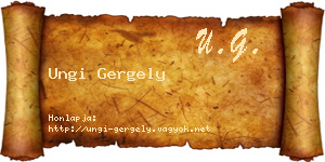 Ungi Gergely névjegykártya